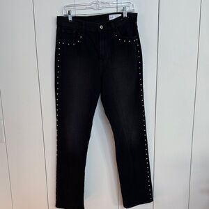 GAP Black Studded Straight Leg Jeans